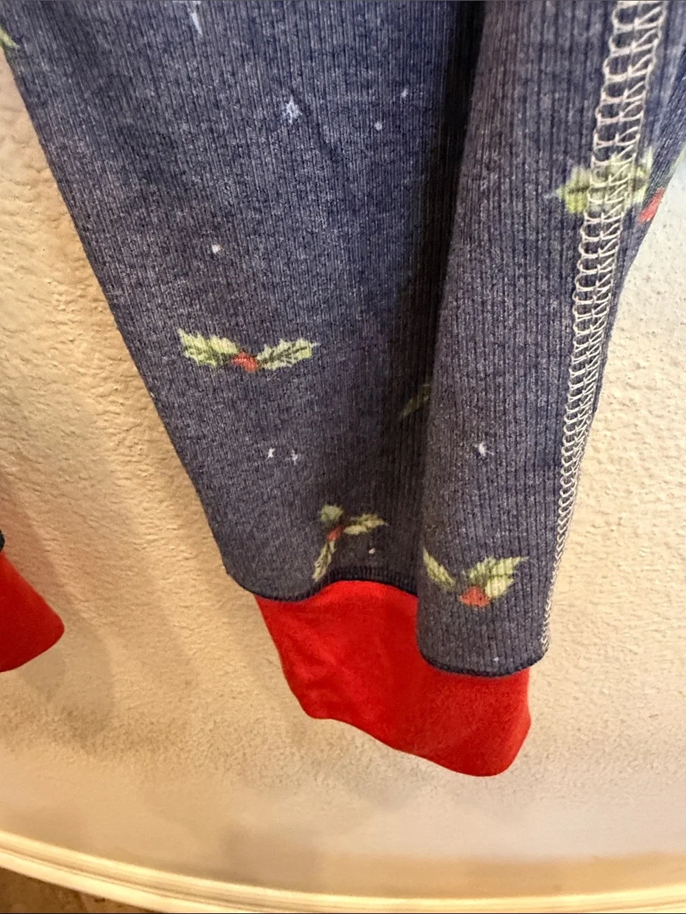 Honeydew Intimates NavyChristmas-Print Pajama Set with Red Trim